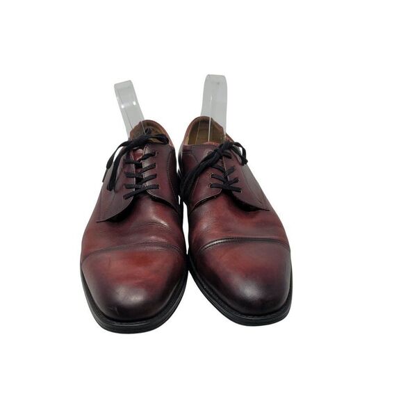 Florsheim Mens Oxblood Burgundy Leather Cap Toe Oxford Shoes 10 Professional - Picture 4 of 12